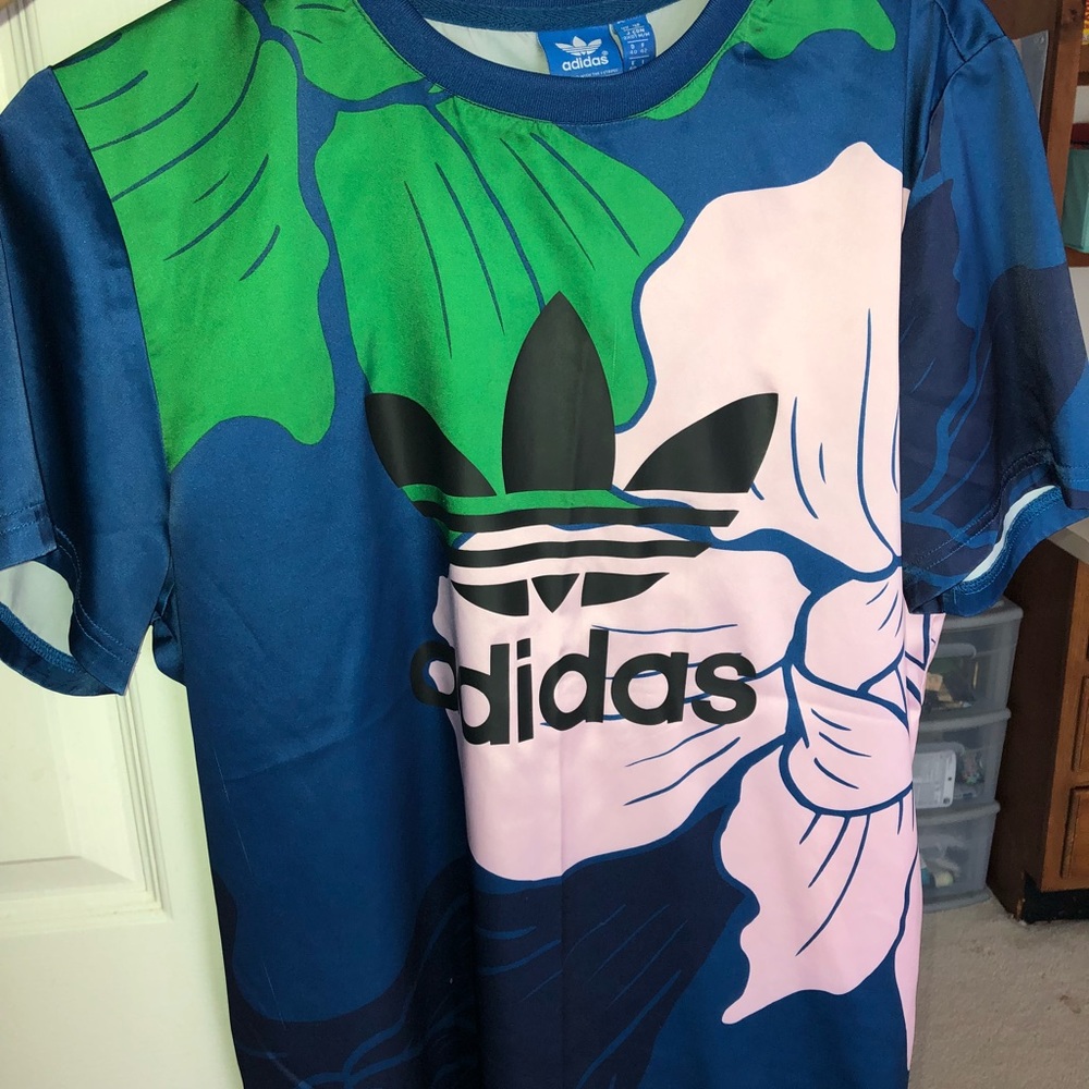 Satin finish adidas top